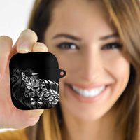 New Zealand Lawn Bowls AirPods Case Black Maori Warrior Tribal Silver Fern - Polynesian Pride