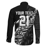 New Zealand Lawn Bowls Custom Family Matching Long Sleeve Bodycon Dress and Hawaiian Shirt Black Maori Warrior Tribal Silver Fern LT9 - Polynesian Pride