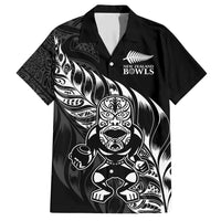 New Zealand Lawn Bowls Custom Family Matching Short Sleeve Bodycon Dress and Hawaiian Shirt Black Maori Warrior Tribal Silver Fern LT9 Dad's Shirt - Short Sleeve Black - Polynesian Pride