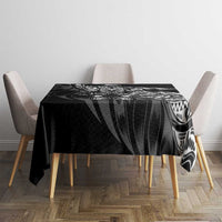 New Zealand Lawn Bowls Tablecloth Black Maori Warrior Tribal Silver Fern - Polynesian Pride