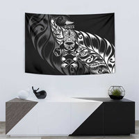 New Zealand Lawn Bowls Tapestry Black Maori Warrior Tribal Silver Fern - Polynesian Pride