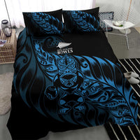 New Zealand Lawn Bowls Bedding Set Blue Maori Warrior Tribal Silver Fern - Polynesian Pride