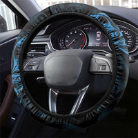 New Zealand Lawn Bowls Steering Wheel Cover Blue Maori Warrior Tribal Silver Fern - Polynesian Pride