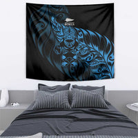 New Zealand Lawn Bowls Tapestry Blue Maori Warrior Tribal Silver Fern - Polynesian Pride