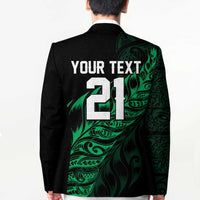 New Zealand Lawn Bowls Custom Blazer Green Maori Warrior Tribal Silver Fern - Polynesian Pride