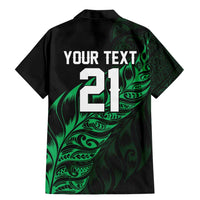 New Zealand Lawn Bowls Custom Family Matching Mermaid Dress and Hawaiian Shirt Green Maori Warrior Tribal Silver Fern - Polynesian Pride