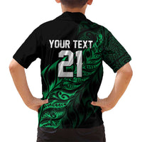 New Zealand Lawn Bowls Custom Family Matching Tank Maxi Dress and Hawaiian Shirt Green Maori Warrior Tribal Silver Fern LT9 - Polynesian Pride