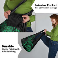 New Zealand Lawn Bowls Grocery Bag Green Maori Warrior Tribal Silver Fern - Polynesian Pride