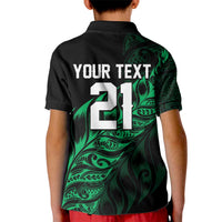 New Zealand Lawn Bowls Custom Kid Polo Shirt Green Maori Warrior Tribal Silver Fern - Polynesian Pride