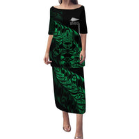 New Zealand Lawn Bowls Custom Puletasi Green Maori Warrior Tribal Silver Fern - Polynesian Pride