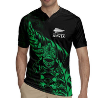 New Zealand Lawn Bowls Custom Rugby Jersey Green Maori Warrior Tribal Silver Fern - Polynesian Pride
