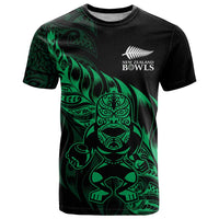 New Zealand Lawn Bowls Custom T Shirt Green Maori Warrior Tribal Silver Fern LT9 Green - Polynesian Pride
