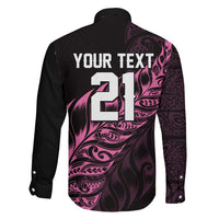 New Zealand Lawn Bowls Custom Family Matching Short Sleeve Bodycon Dress and Hawaiian Shirt Pink Maori Warrior Tribal Silver Fern LT9 - Polynesian Pride