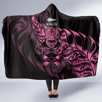 New Zealand Lawn Bowls Hooded Blanket Pink Maori Warrior Tribal Silver Fern - Polynesian Pride