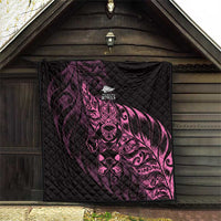 New Zealand Lawn Bowls Quilt Pink Maori Warrior Tribal Silver Fern - Polynesian Pride