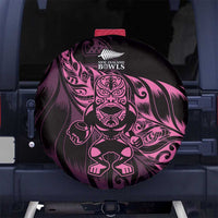 New Zealand Lawn Bowls Spare Tire Cover Pink Maori Warrior Tribal Silver Fern - Polynesian Pride