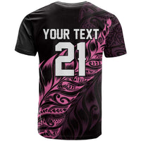 New Zealand Lawn Bowls Custom T Shirt Pink Maori Warrior Tribal Silver Fern - Polynesian Pride