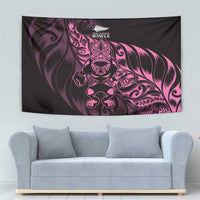 New Zealand Lawn Bowls Tapestry Pink Maori Warrior Tribal Silver Fern - Polynesian Pride