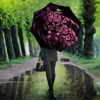 New Zealand Lawn Bowls Umbrella Pink Maori Warrior Tribal Silver Fern - Polynesian Pride