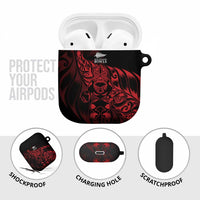 New Zealand Lawn Bowls AirPods Case Red Maori Warrior Tribal Silver Fern - Polynesian Pride