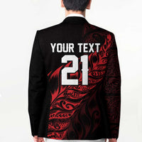 New Zealand Lawn Bowls Custom Blazer Red Maori Warrior Tribal Silver Fern - Polynesian Pride