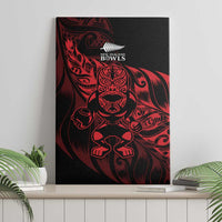 New Zealand Lawn Bowls Canvas Wall Art Red Maori Warrior Tribal Silver Fern - Polynesian Pride