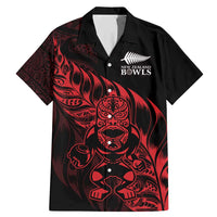 New Zealand Lawn Bowls Custom Family Matching Mermaid Dress and Hawaiian Shirt Red Maori Warrior Tribal Silver Fern - Polynesian Pride