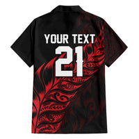 New Zealand Lawn Bowls Custom Family Matching Short Sleeve Bodycon Dress and Hawaiian Shirt Red Maori Warrior Tribal Silver Fern - Polynesian Pride