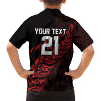 New Zealand Lawn Bowls Custom Kid Hawaiian Shirt Red Maori Warrior Tribal Silver Fern LT9 - Polynesian Pride