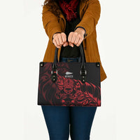 New Zealand Lawn Bowls Leather Bag Red Maori Warrior Tribal Silver Fern - Polynesian Pride