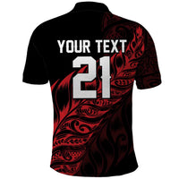 New Zealand Lawn Bowls Custom Polo Shirt Red Maori Warrior Tribal Silver Fern - Polynesian Pride
