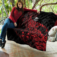 New Zealand Lawn Bowls Quilt Red Maori Warrior Tribal Silver Fern - Polynesian Pride