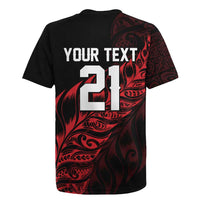New Zealand Lawn Bowls Custom Rugby Jersey Red Maori Warrior Tribal Silver Fern - Polynesian Pride