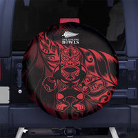 New Zealand Lawn Bowls Spare Tire Cover Red Maori Warrior Tribal Silver Fern - Polynesian Pride