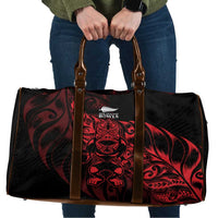 New Zealand Lawn Bowls Travel Bag Red Maori Warrior Tribal Silver Fern - Polynesian Pride