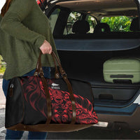 New Zealand Lawn Bowls Travel Bag Red Maori Warrior Tribal Silver Fern - Polynesian Pride