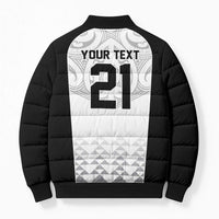 World Football 2026 New Zealand Custom Bomber Puffer Jacket All White Fern Maori Tribal - Polynesian Pride