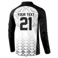 World Football 2026 New Zealand Custom Button Sweatshirt All White Fern Maori Tribal - Polynesian Pride