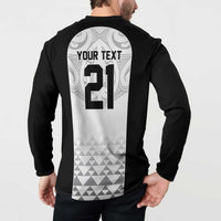 World Football 2026 New Zealand Custom Button Sweatshirt All White Fern Maori Tribal - Polynesian Pride