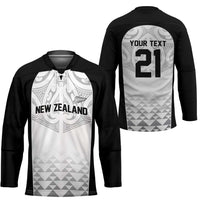 World Football 2026 New Zealand Custom Hockey Jersey All White Fern Maori Tribal - Polynesian Pride