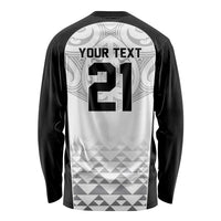 World Football 2026 New Zealand Custom Long Sleeve Shirt All White Fern Maori Tribal - Polynesian Pride