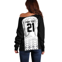 World Football 2026 New Zealand Custom Off Shoulder Sweater All White Fern Maori Tribal - Polynesian Pride