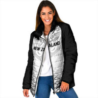 World Football 2026 New Zealand Custom Padded Jacket All White Fern Maori Tribal - Polynesian Pride