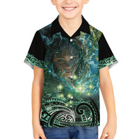 New Zealand Matariki Waiti Family Matching Off Shoulder Maxi Dress and Hawaiian Shirt Waimori and The Origin Of Life LT9 Son's Shirt Black - Polynesian Pride