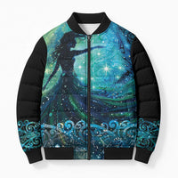 New Zealand Matariki Hiwa-i-te-rangi Bomber Puffer Jacket Titiro ki nga Whetu Wishing Star - Polynesian Pride