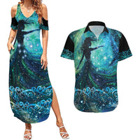 New Zealand Matariki Hiwa-i-te-rangi Couples Matching Summer Maxi Dress and Hawaiian Shirt Titiro ki nga Whetu Wishing Star