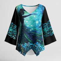 New Zealand Matariki Hiwa-i-te-rangi Kimono Sleeve Blouse Titiro ki nga Whetu Wishing Star - Polynesian Pride