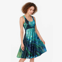 New Zealand Matariki Hiwa-i-te-rangi Midi Dress Titiro ki nga Whetu Wishing Star - Polynesian Pride