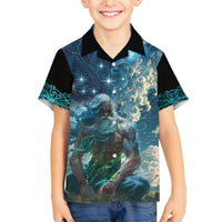 New Zealand Matariki Ururangi Family Matching Off Shoulder Maxi Dress and Hawaiian Shirt The Murmur Of The Wind