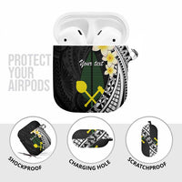 Alo Chiefdom Wallis and Futuna Personalized AirPods Case Frangipani Flowers Polynesian Pattern - Polynesian Pride
